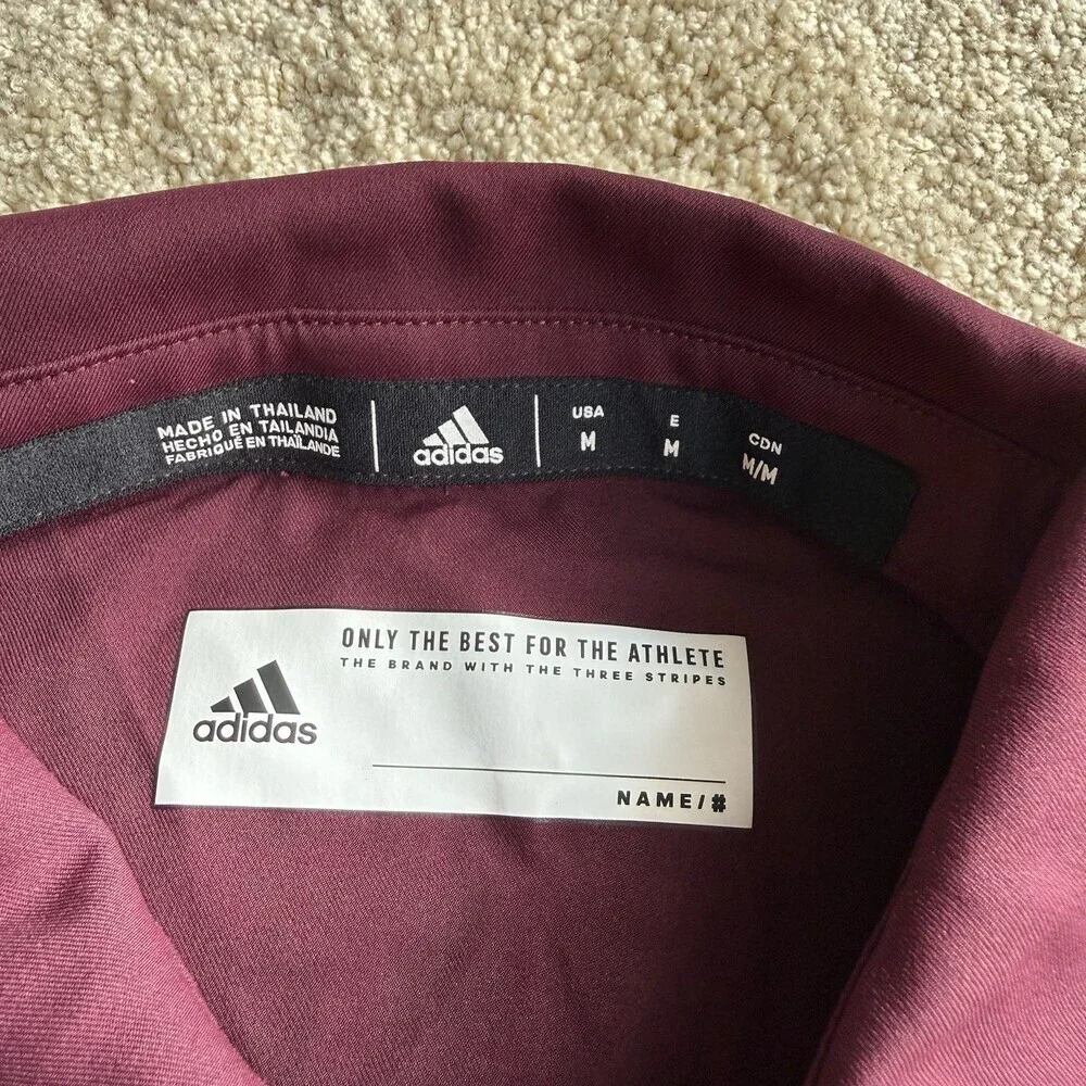 Adidas Central Michigan Chippewas Button Up Shirt Mens M NCAA Team Issue Maroon